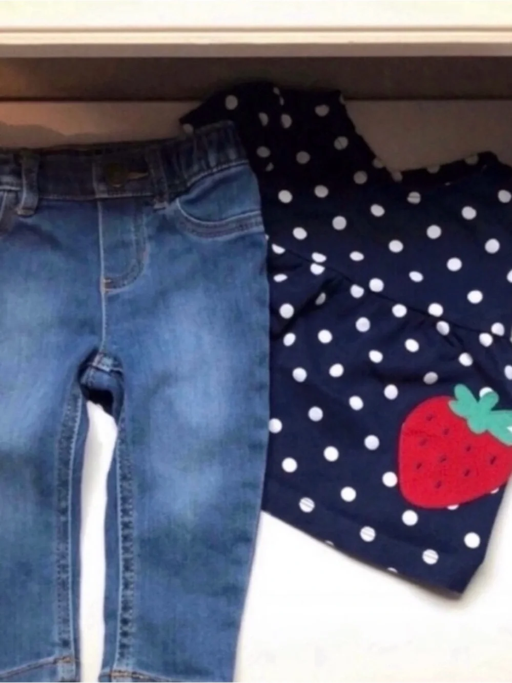 Bundle Outfit Set Carter’s Jeans & Child of Mine Shirt Top Baby Girls 12 months